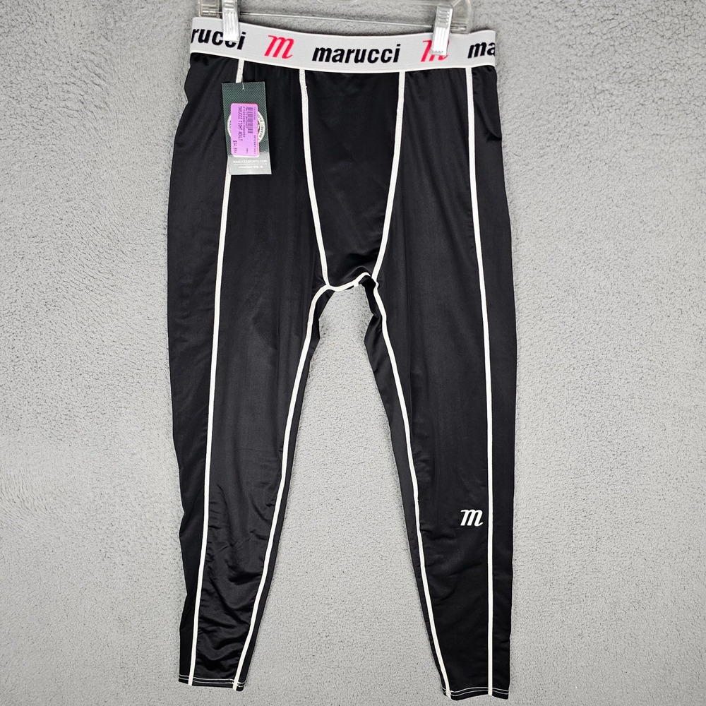 Marucci Mens S Black Legging Adult Compression Athletic Baseball MRCTIGHTSADT